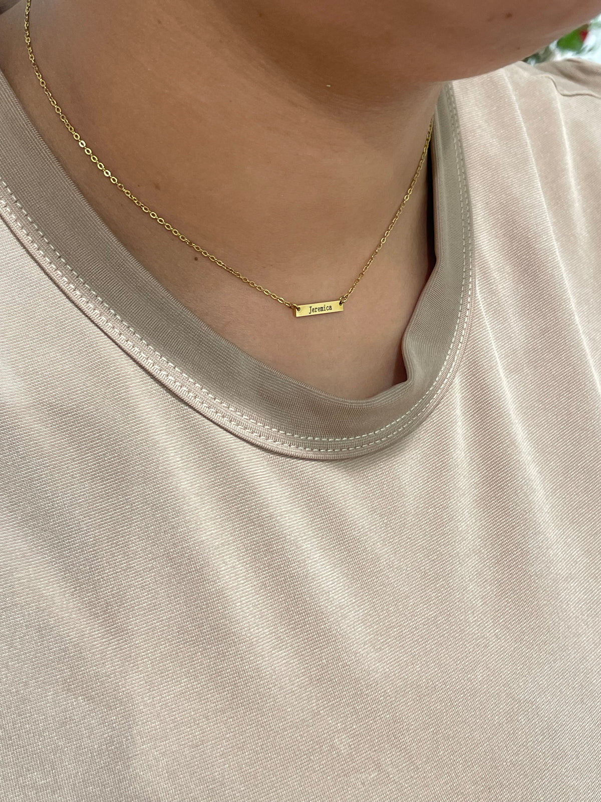Minimalist custom engraved necklace