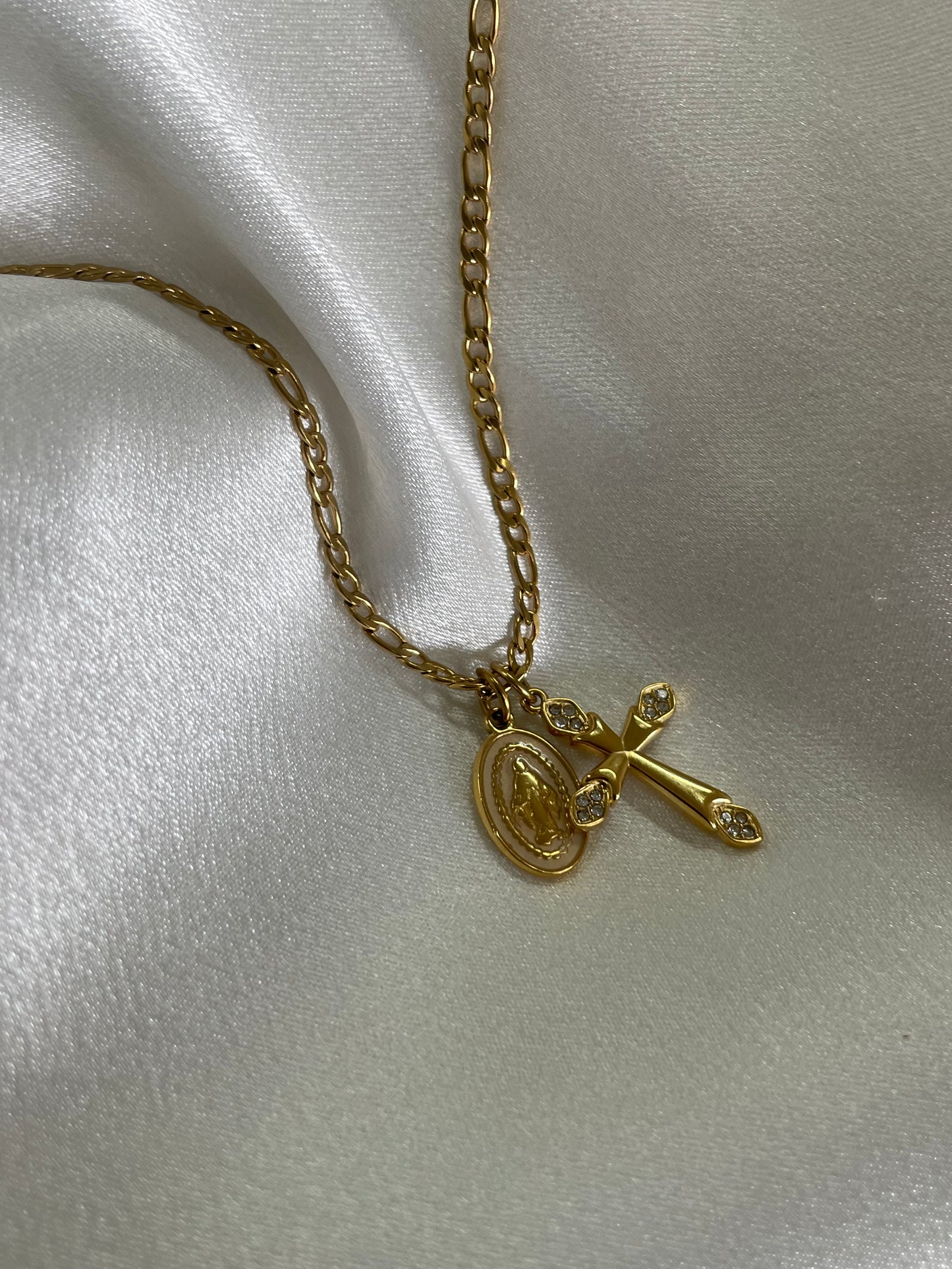 Almighty medal cross necklace