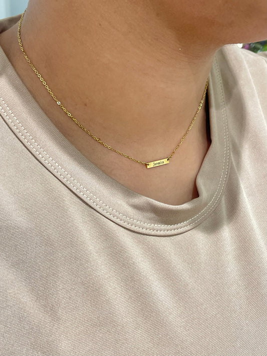 Minimalist custom engraved necklace