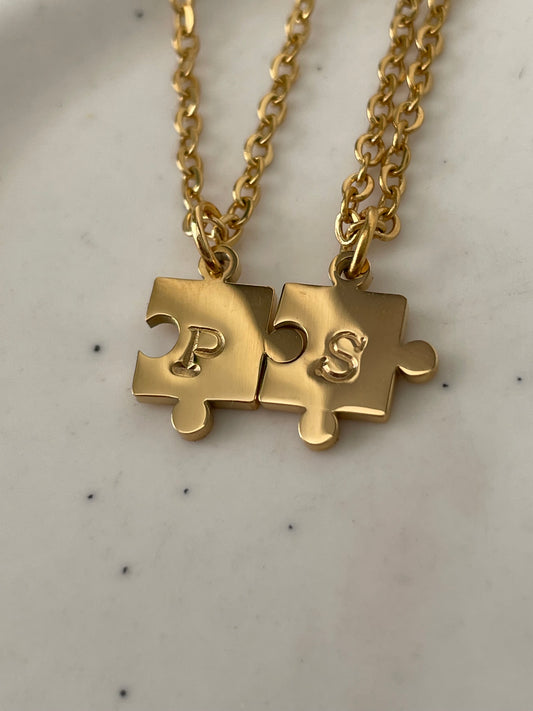 Besties initial necklaces x2