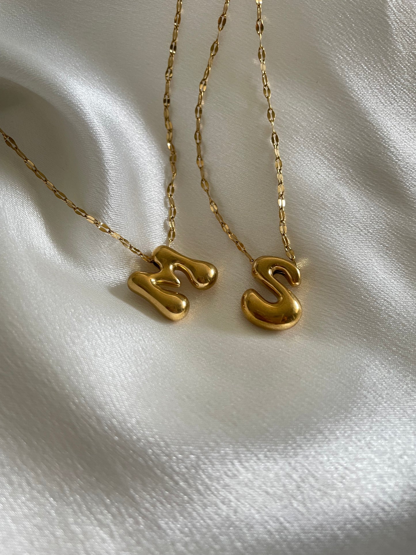 Bubble initial necklace