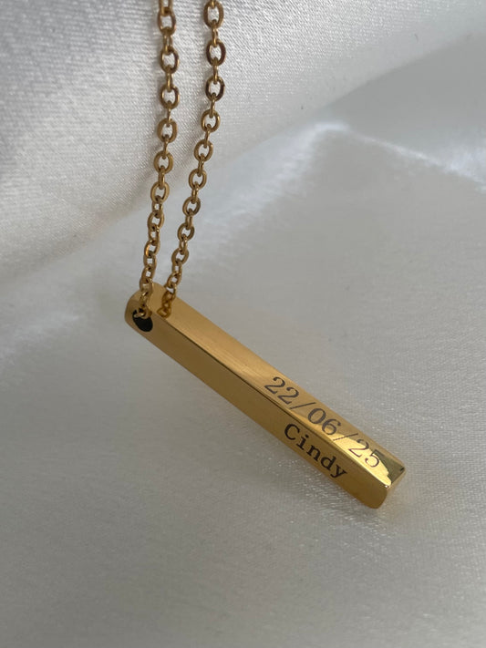Custom 3d  bar necklace
