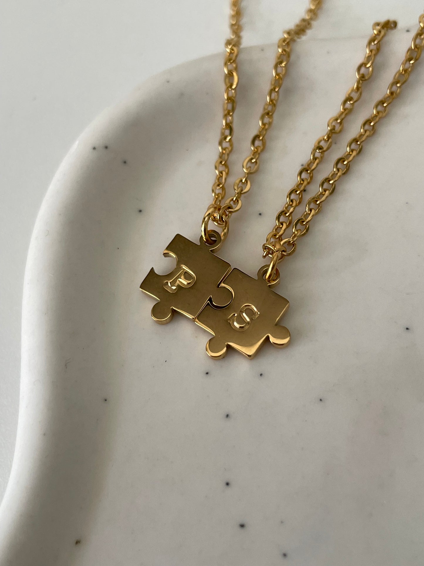 Besties initial necklaces x2