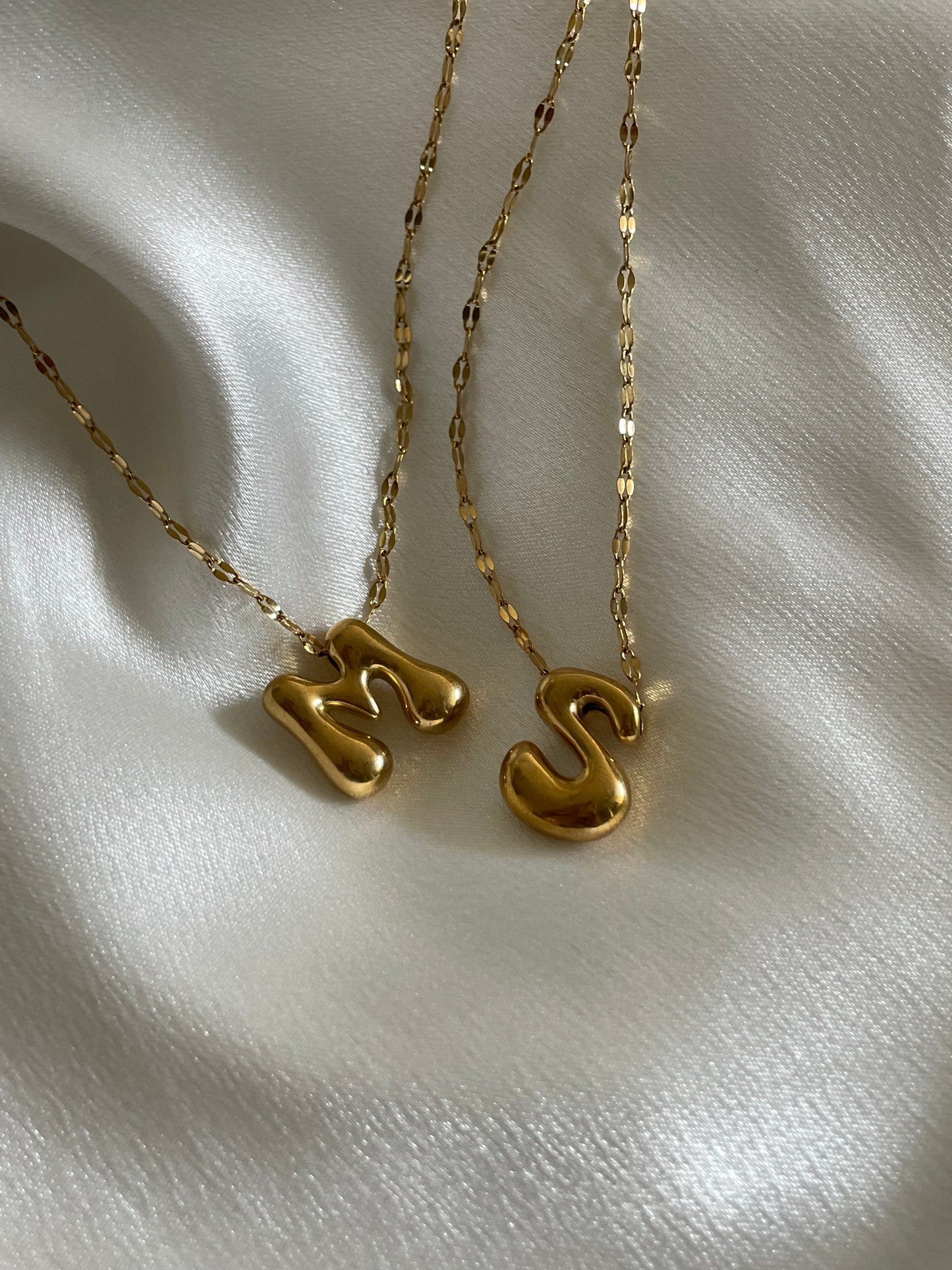 Bubble initial necklace