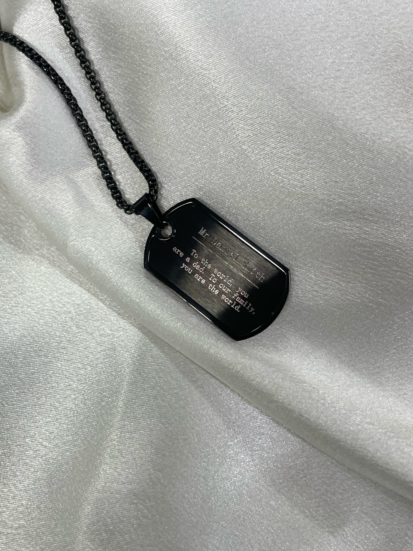 Black Military tag necklace