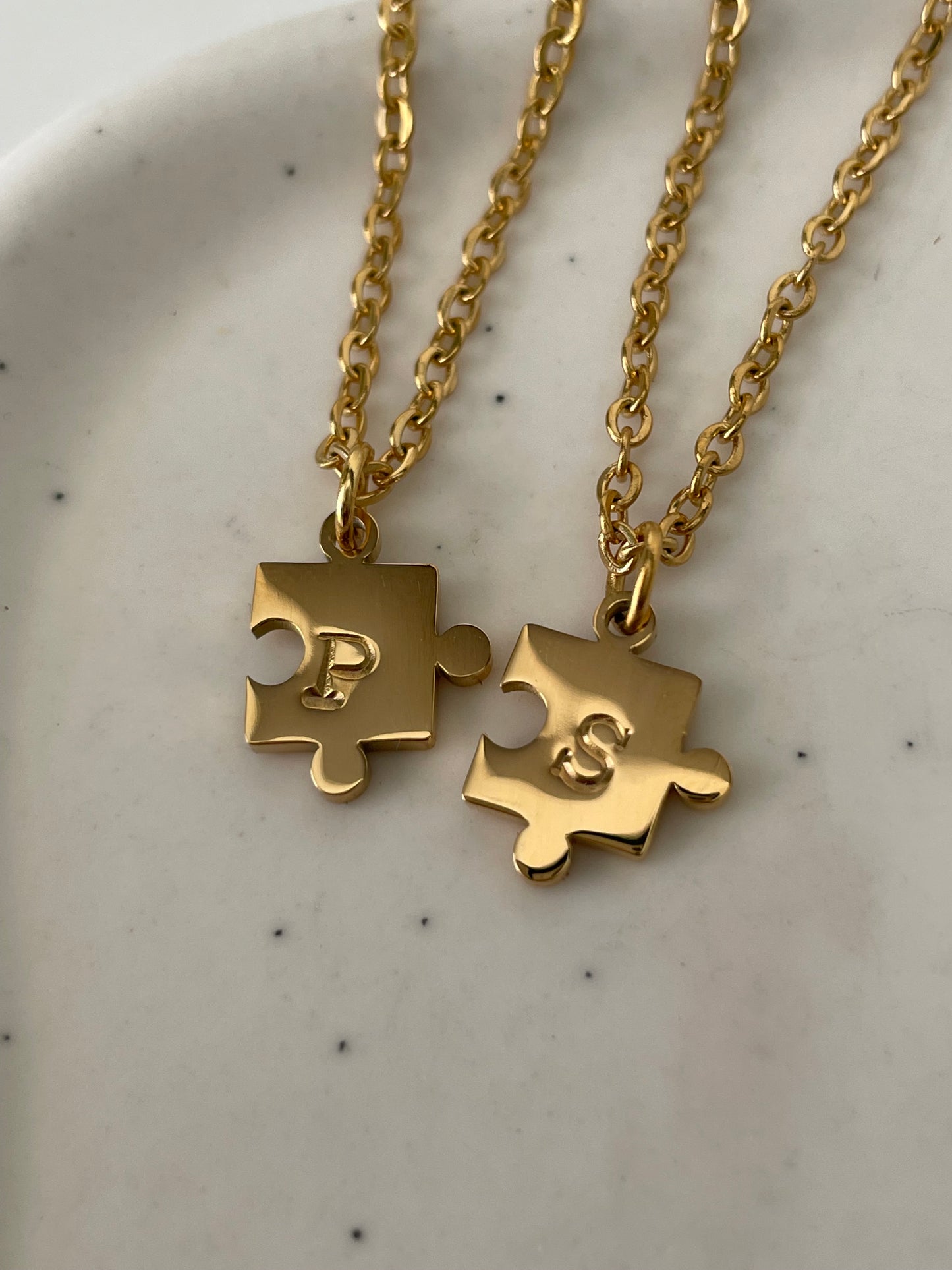 Besties initial necklaces x2