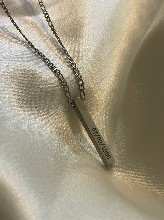 3d bar necklace(Cuban chain)