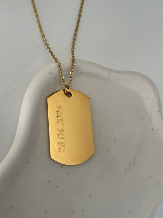 Military tag necklace